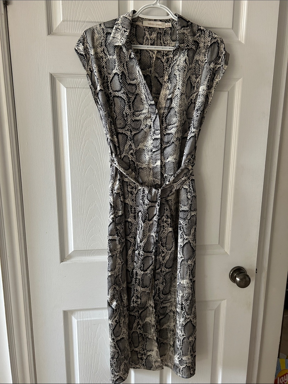 Bishop & Young - Gorgeous Snake Print Shirt Dress with Belt - Black & White